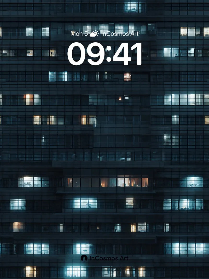 Night Pulse Wallpaper with Glowing Grids