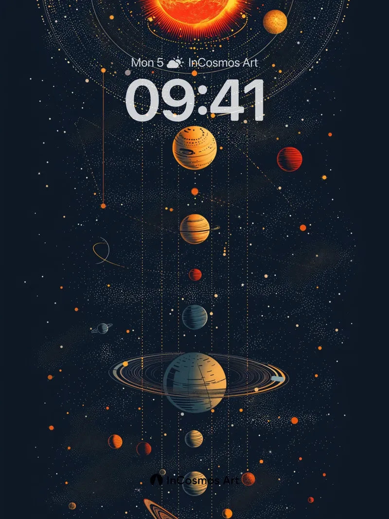 Cosmic Lullaby Wallpaper with Celestial Orbits wallpaper for iPhone, iPad & Mac