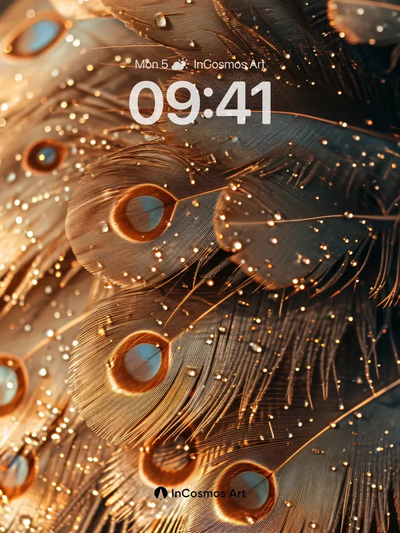 Golden Reverie Wallpaper with Peacock Eyes
