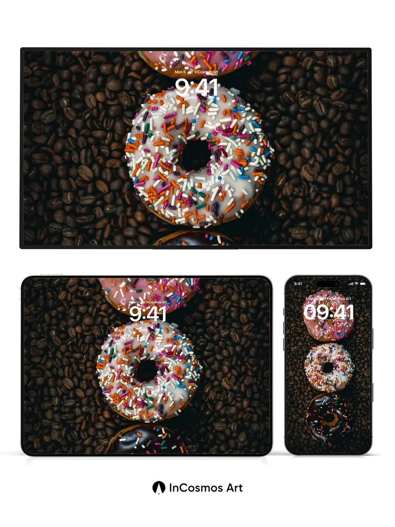 Playful Palette Wallpaper with Sprinkled Donuts