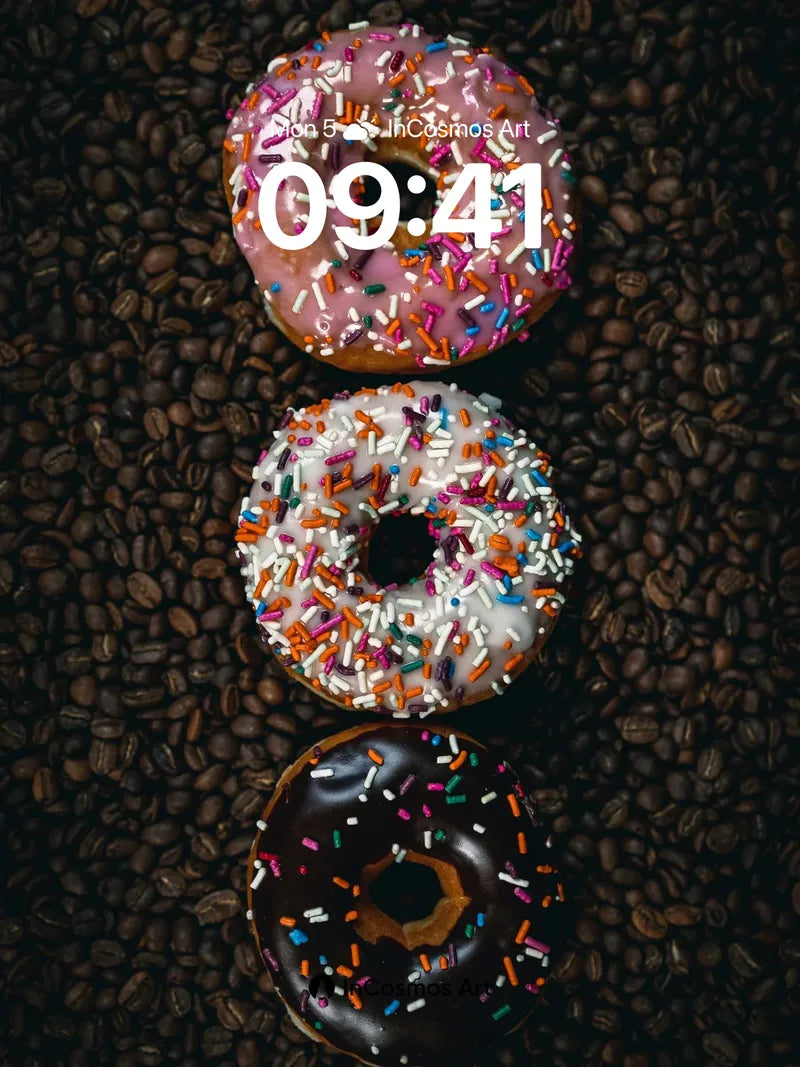 Playful Palette Wallpaper with Sprinkled Donuts