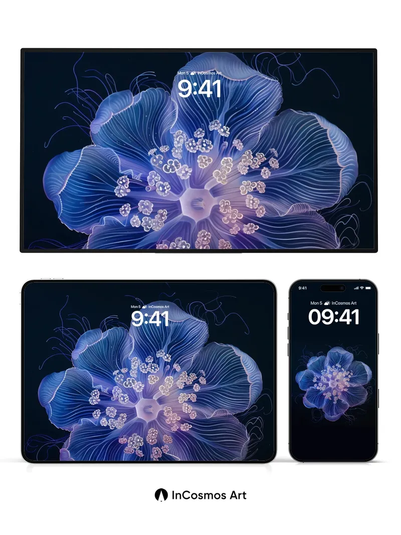 Luminous Bloom Wallpaper with Ethereal Veins