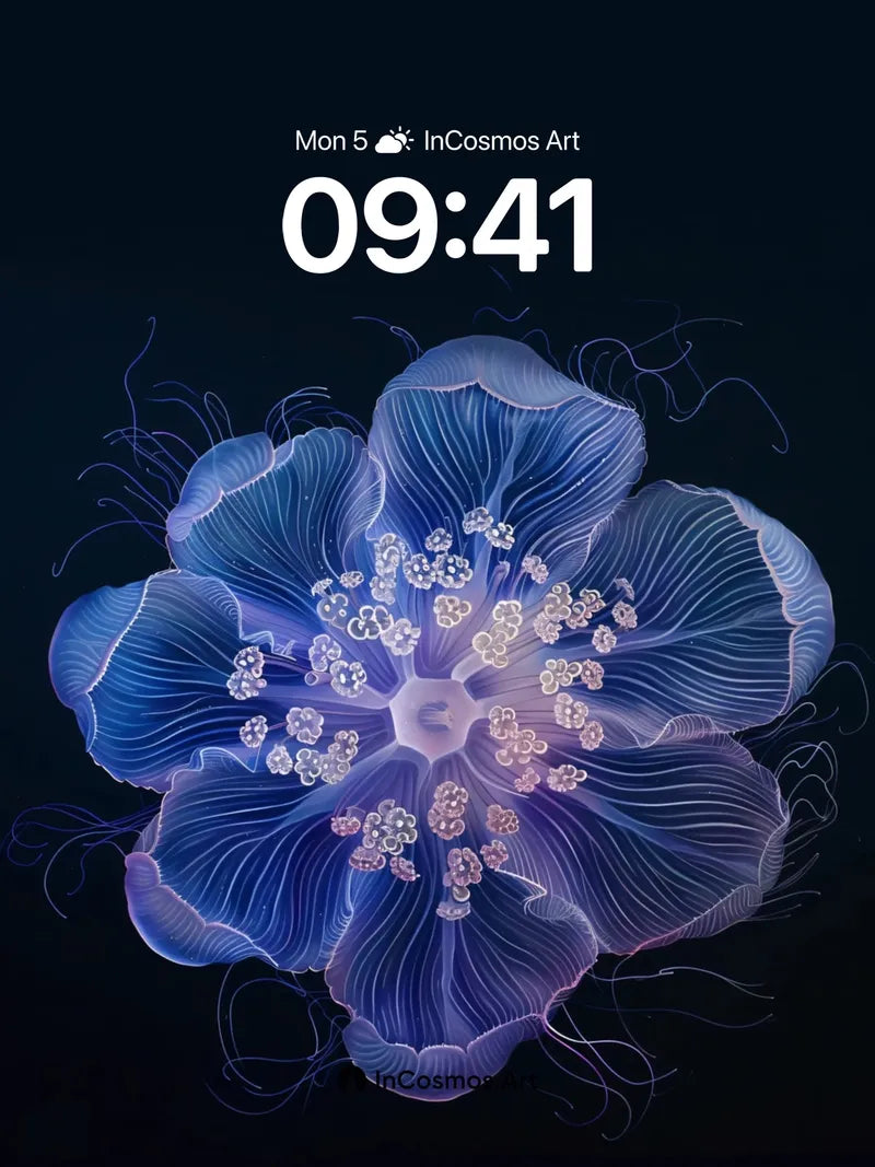 Luminous Bloom Wallpaper with Ethereal Veins