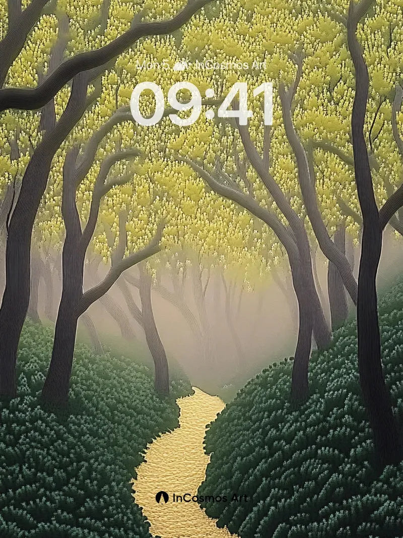 Golden Path Wallpaper with Whispering Canopy