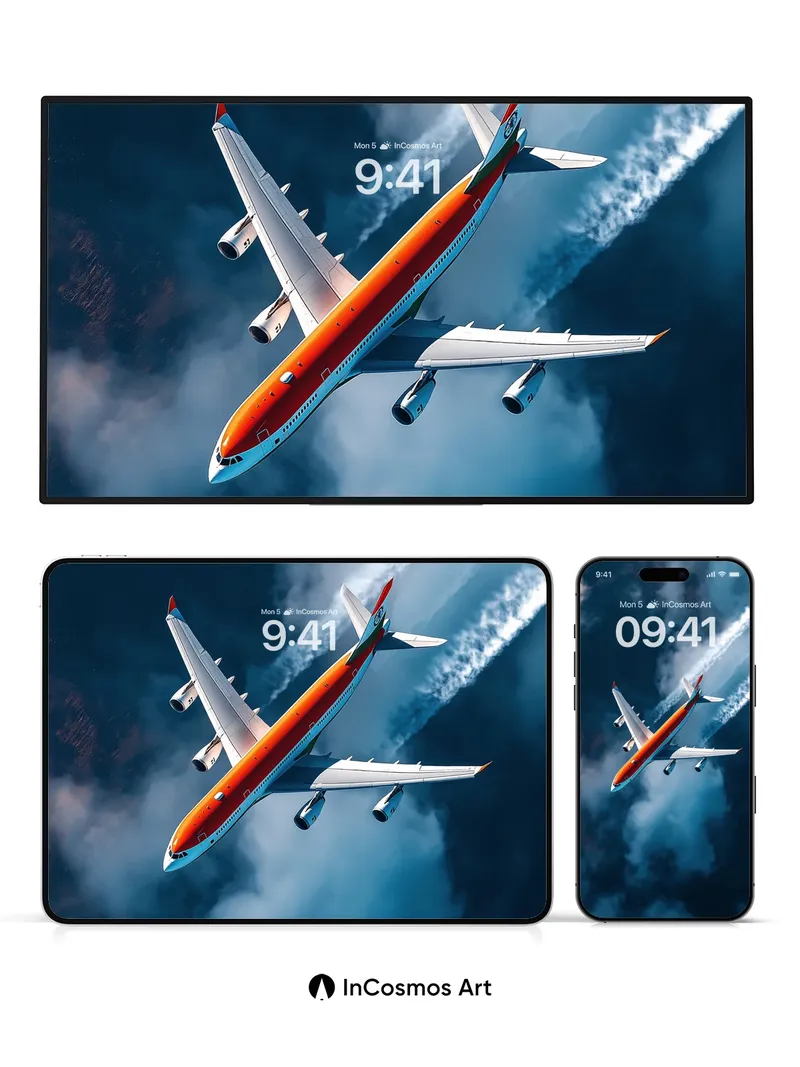 Skyward Glide Wallpaper with Vapor Trails