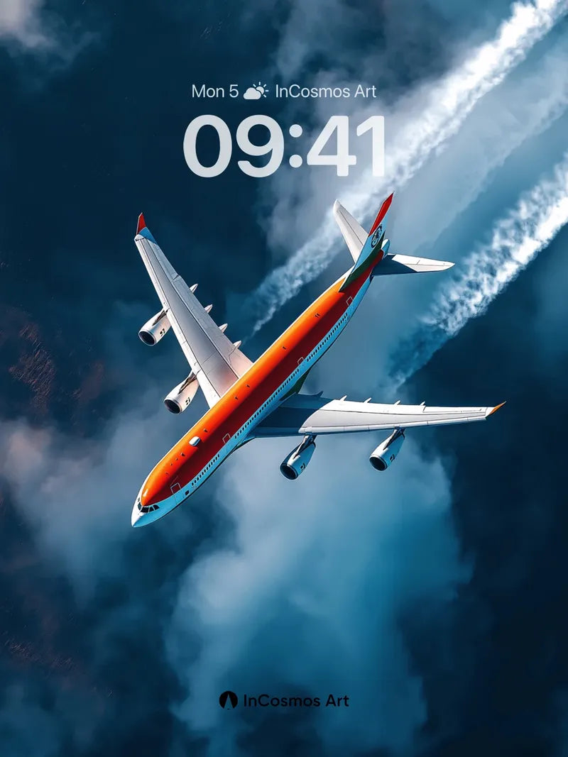 Skyward Glide Wallpaper with Vapor Trails