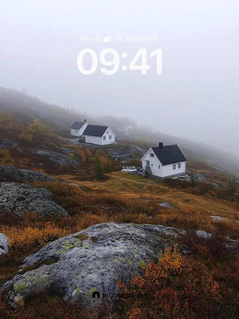 Misty Solitude Wallpaper with Autumn Whispers