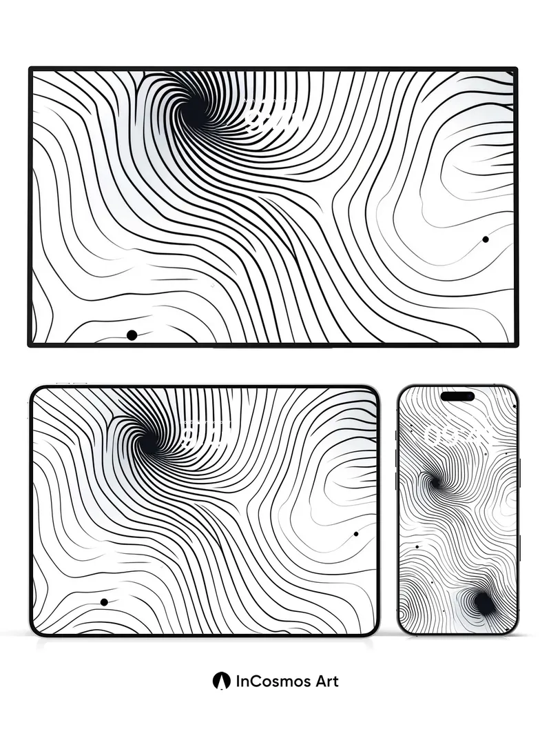 Whirlpool Lines Wallpaper with Hidden Depths