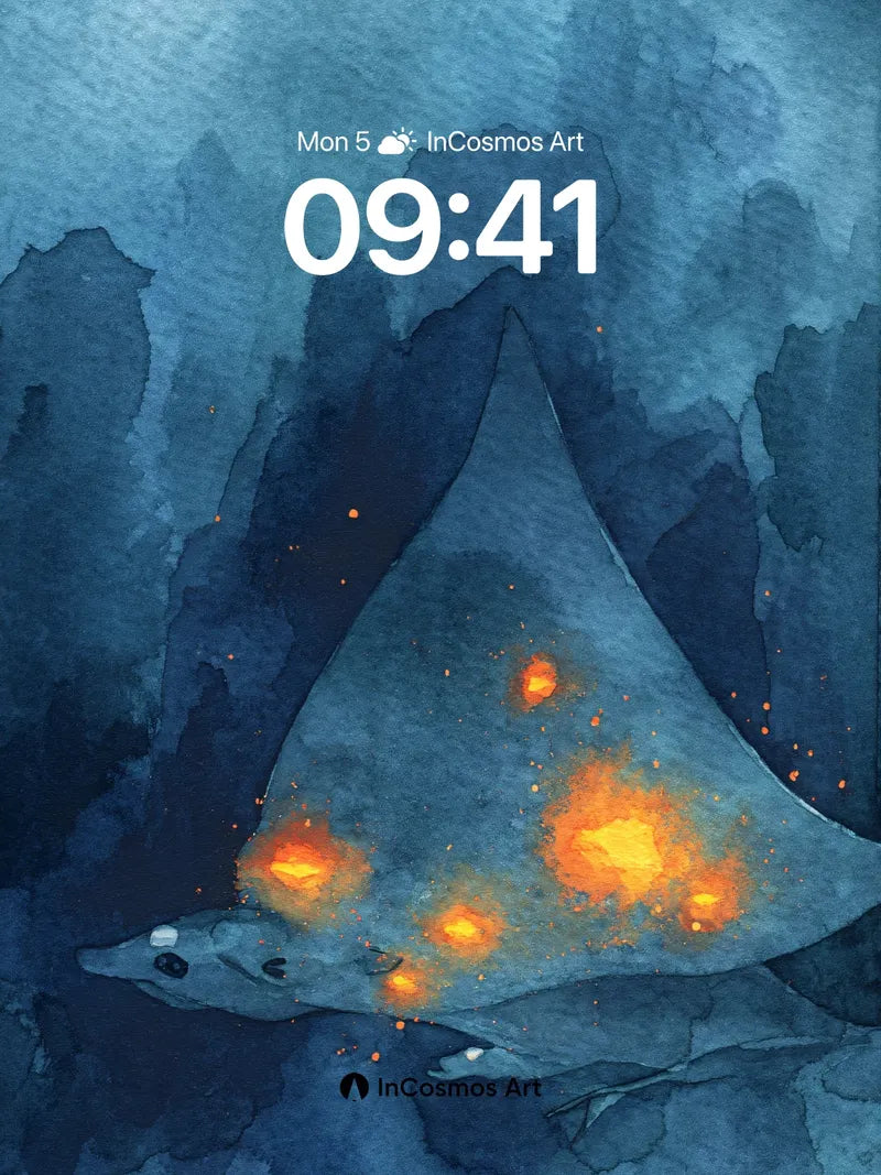 Luminous Abyss Wallpaper with Bioluminescent Rays