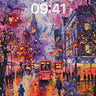 Electric Rain Wallpaper with Neon Reflections wallpaper for iPhone, iPad & Mac