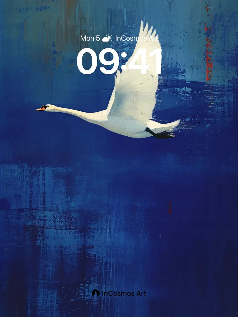 Serenity in Flight Wallpaper with Azure Depth