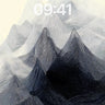 Silent Peaks Wallpaper with Inked Waves wallpaper for iPhone, iPad & Mac