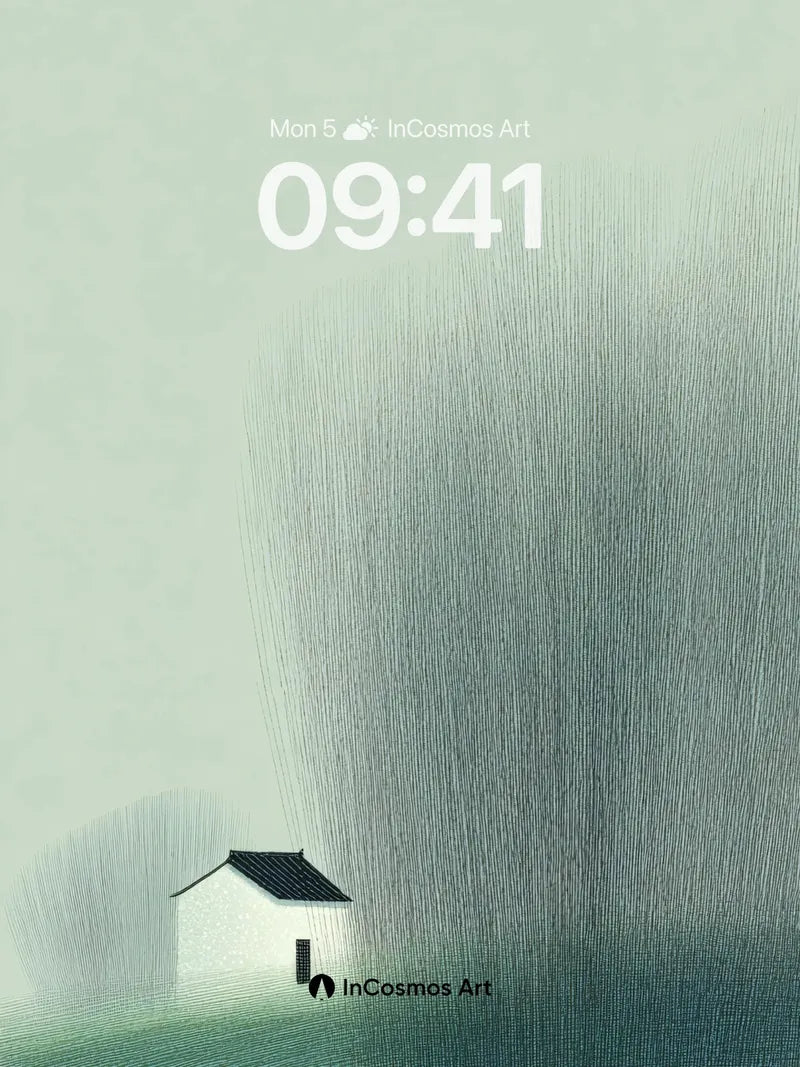 Misty Solitude Wallpaper with Ink-Brush Hues wallpaper for iPhone, iPad & Mac