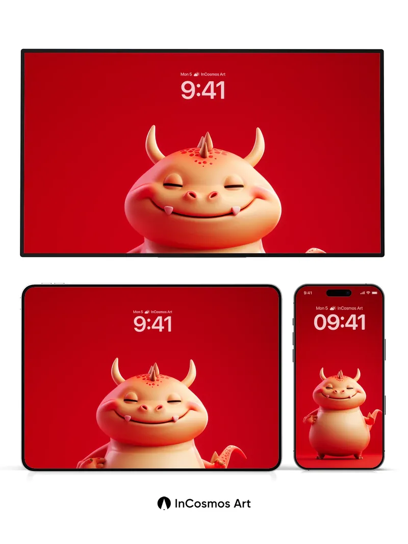 Blushing Beast Wallpaper with Horned Smile