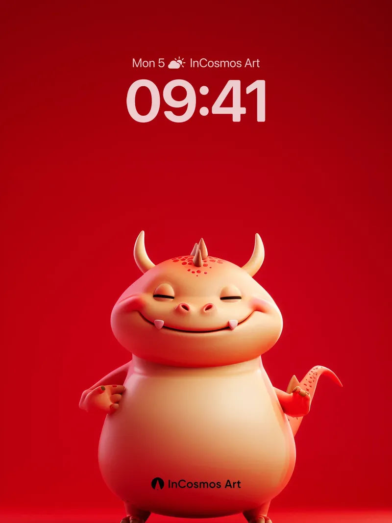 Blushing Beast Wallpaper with Horned Smile