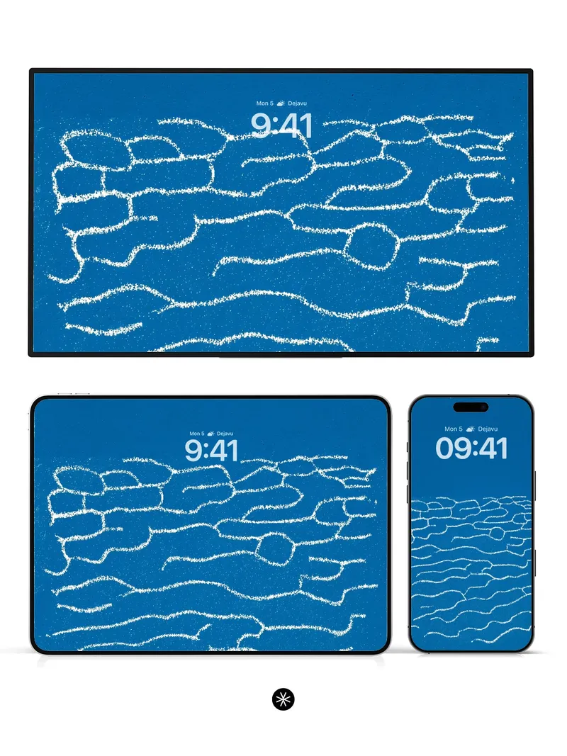 Serene Ocean Waves Wallpaper with Chalk Texture