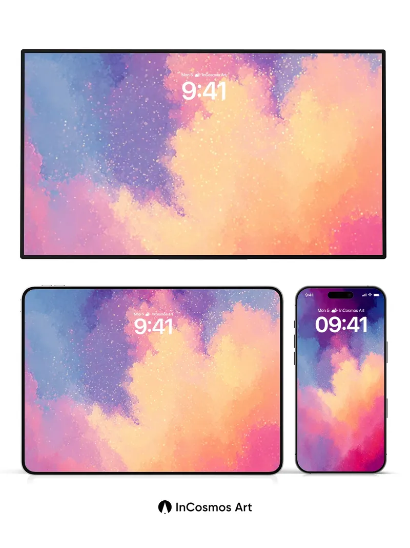 Luminous Cloud Burst Wallpaper with Cosmic Dust