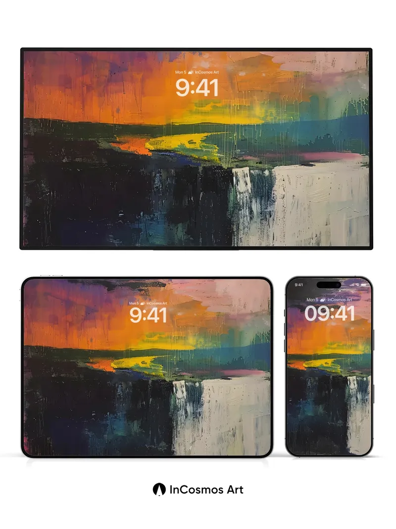 Crimson Horizon Wallpaper with Textured Depth