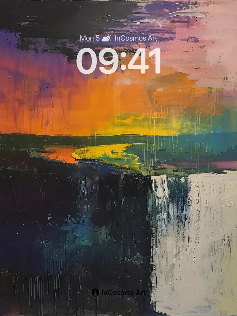 Crimson Horizon Wallpaper with Textured Depth