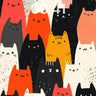 Whimsical Feline Parade Wallpaper with Playful Hues wallpaper for iPhone, iPad & Mac