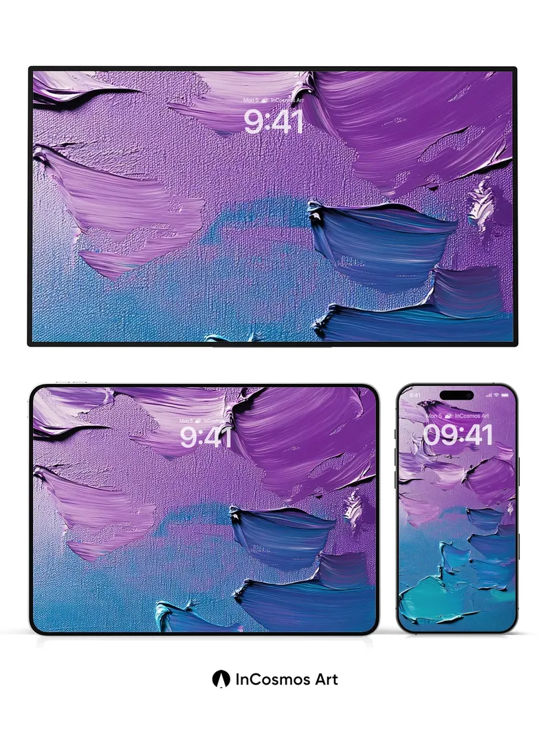 Lavender Storm Wallpaper with Teal Drifts