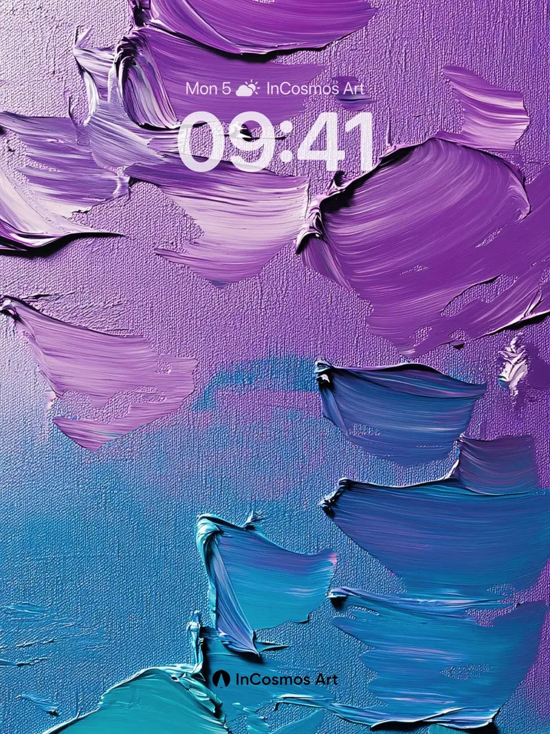 Lavender Storm Wallpaper with Teal Drifts