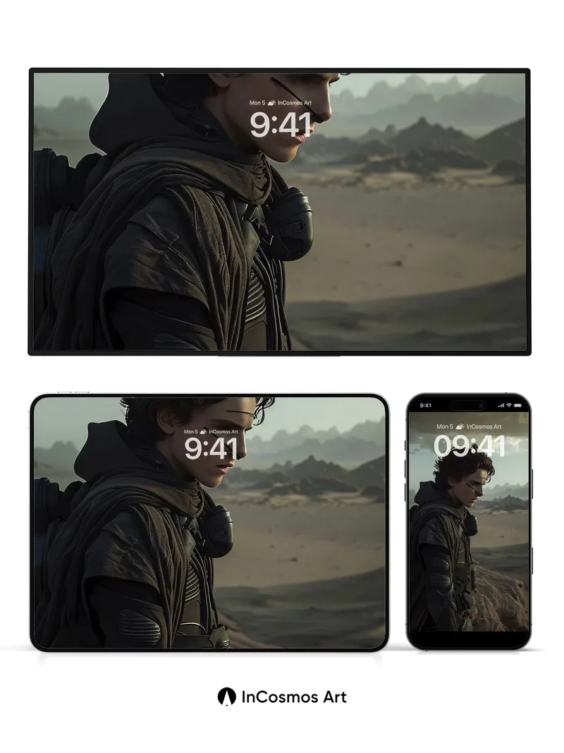 Desert Whisper Wallpaper with Shadowed Gaze