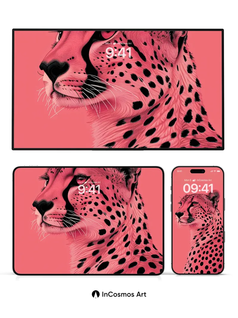 Pink Mirage Cheetah Wallpaper with Surreal Glow