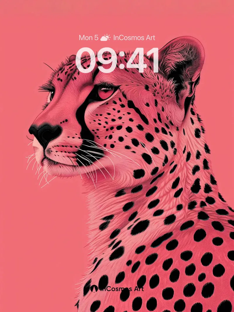 Pink Mirage Cheetah Wallpaper with Surreal Glow