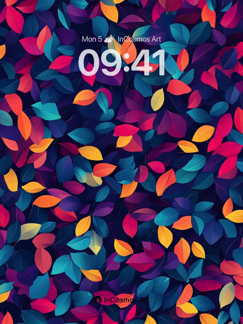 Electric Leaffall Wallpaper with Midnight Pulse