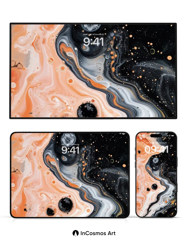 Cosmic Swirl Wallpaper with Celestial Veins