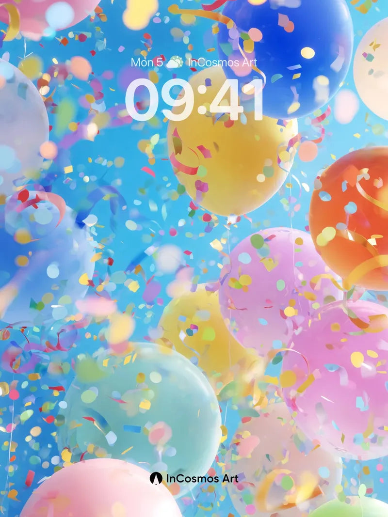 Floating Joy Wallpaper with Confetti Storm wallpaper for iPhone, iPad & Mac