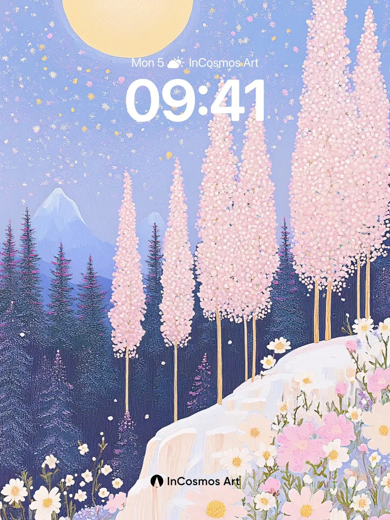 Luminous Bloom Wallpaper with Celestial Canopy wallpaper for iPhone, iPad & Mac