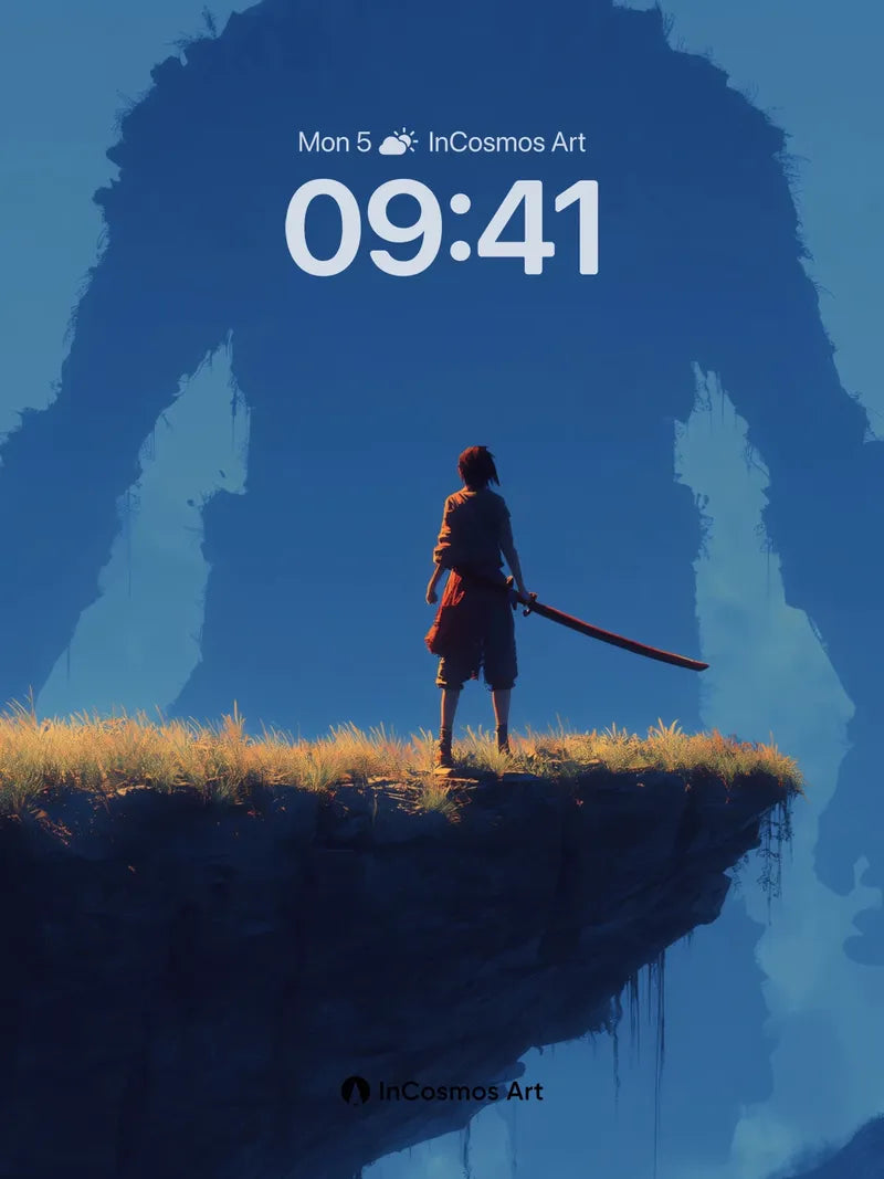 Silhouetted Courage Wallpaper with Monolithic Shadow