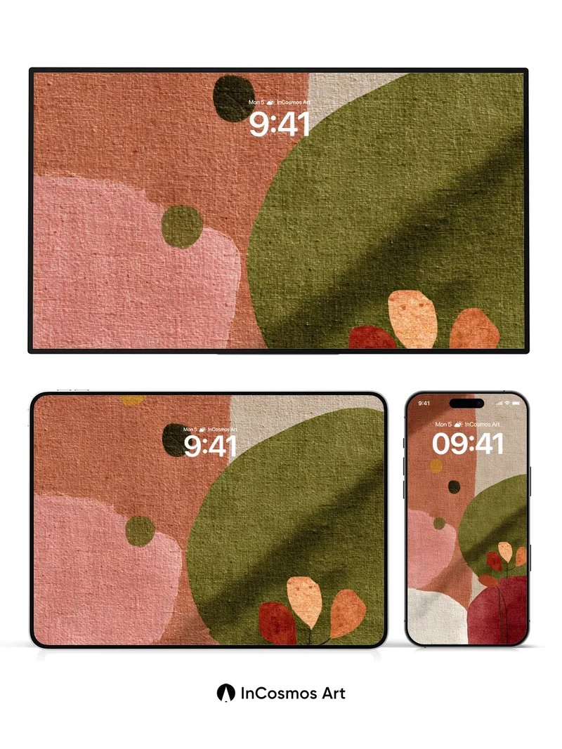 Earthy Hush Wallpaper with Whispering Leaves