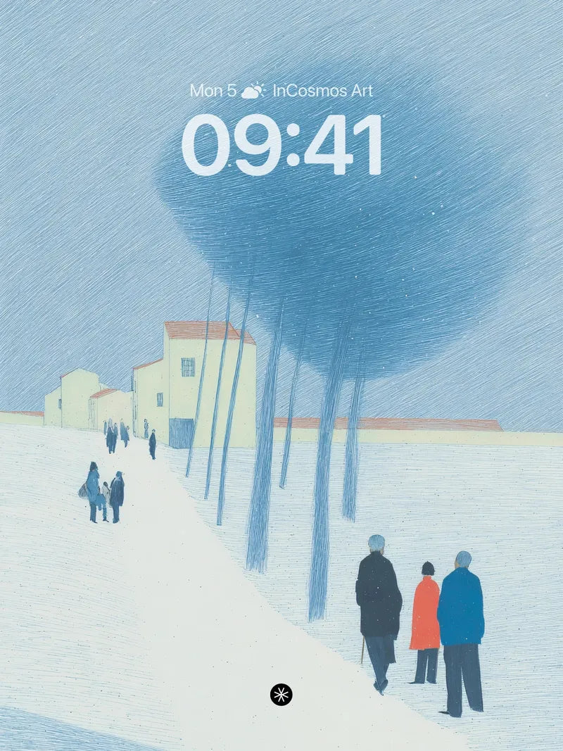 Serene Winter Walk Wallpaper wallpaper for iPhone, iPad & Mac