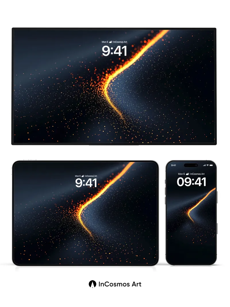 Luminous Vein Wallpaper with Ember Trails