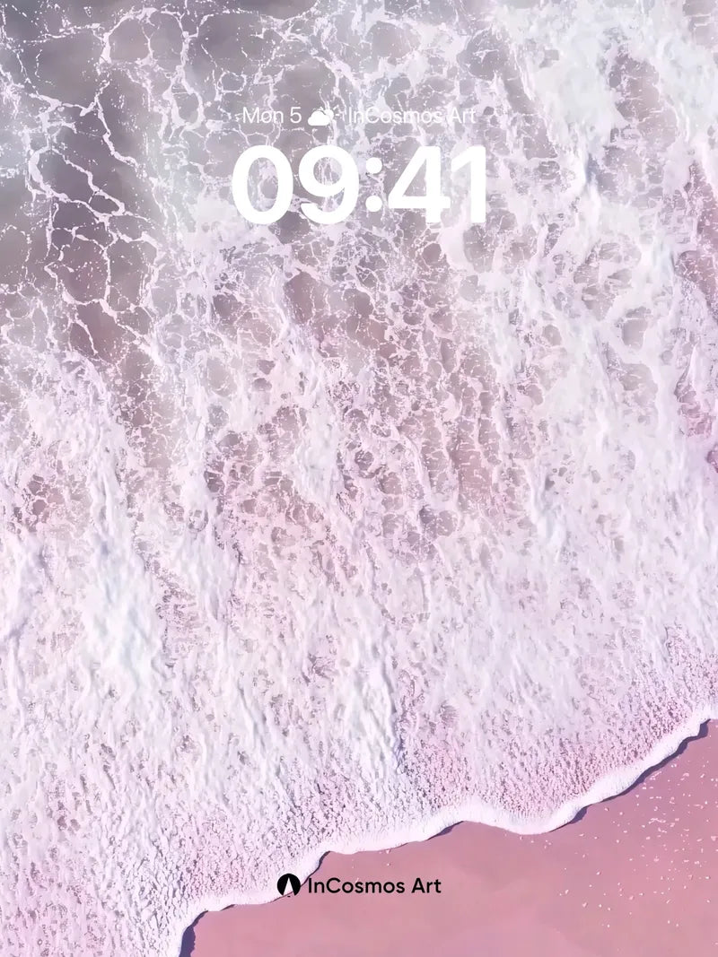 Serenity Foam Wallpaper with Pink Sand Edge wallpaper for iPhone, iPad & Mac