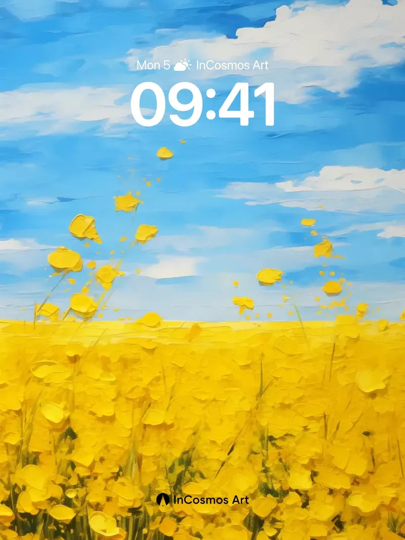 Golden Field Wallpaper with Skyward Petals wallpaper for iPhone, iPad & Mac
