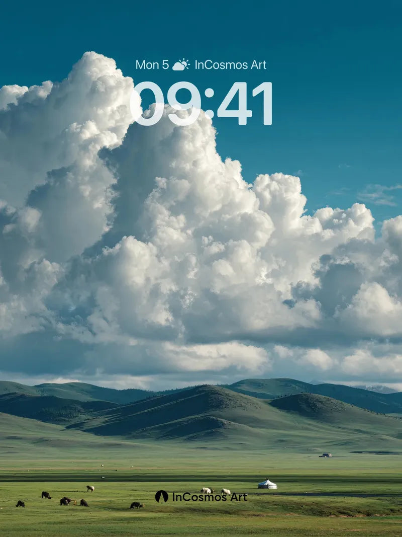 Serenity Skyline Wallpaper with Cloud Canopy wallpaper for iPhone, iPad & Mac