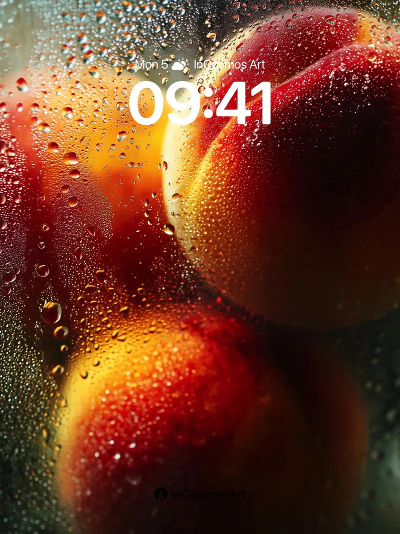 Dew-Kissed Peach Wallpaper with Glass Veil wallpaper for iPhone, iPad & Mac