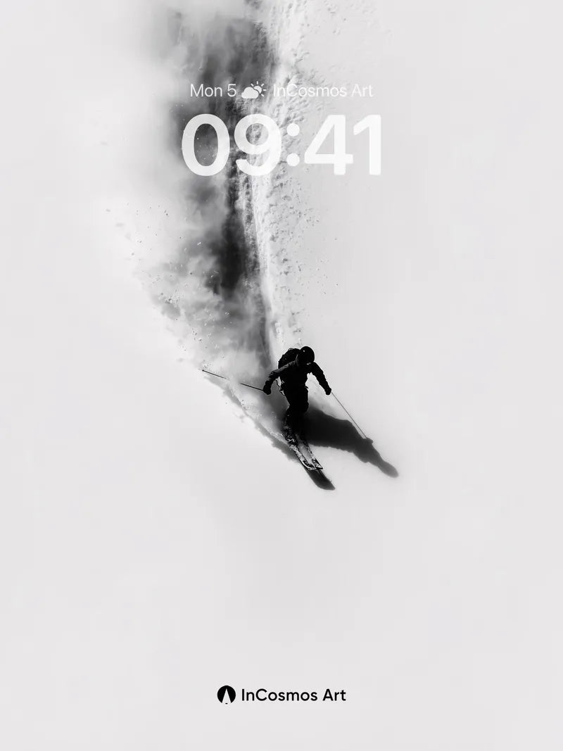 Silent Descent Wallpaper with Snow Trail wallpaper for iPhone, iPad & Mac