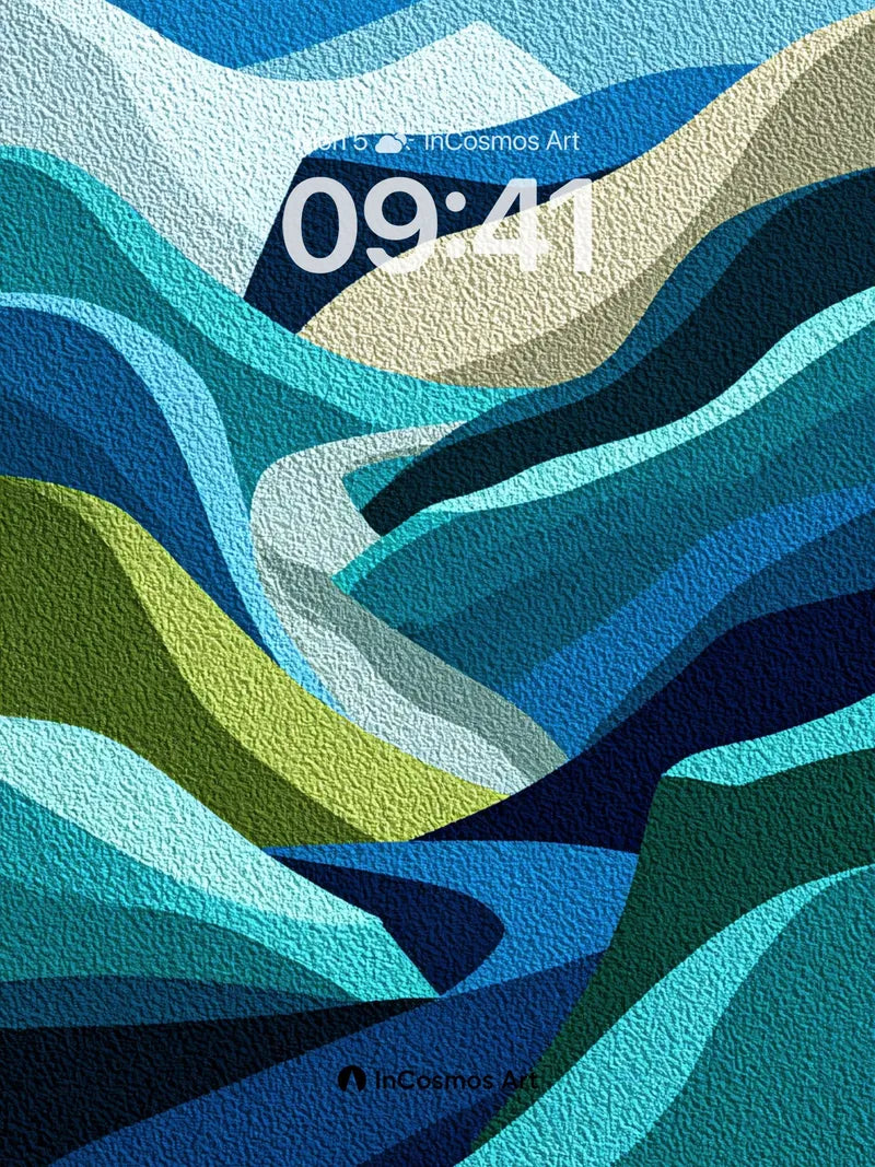 Serenity Flow Wallpaper with Textured Waves