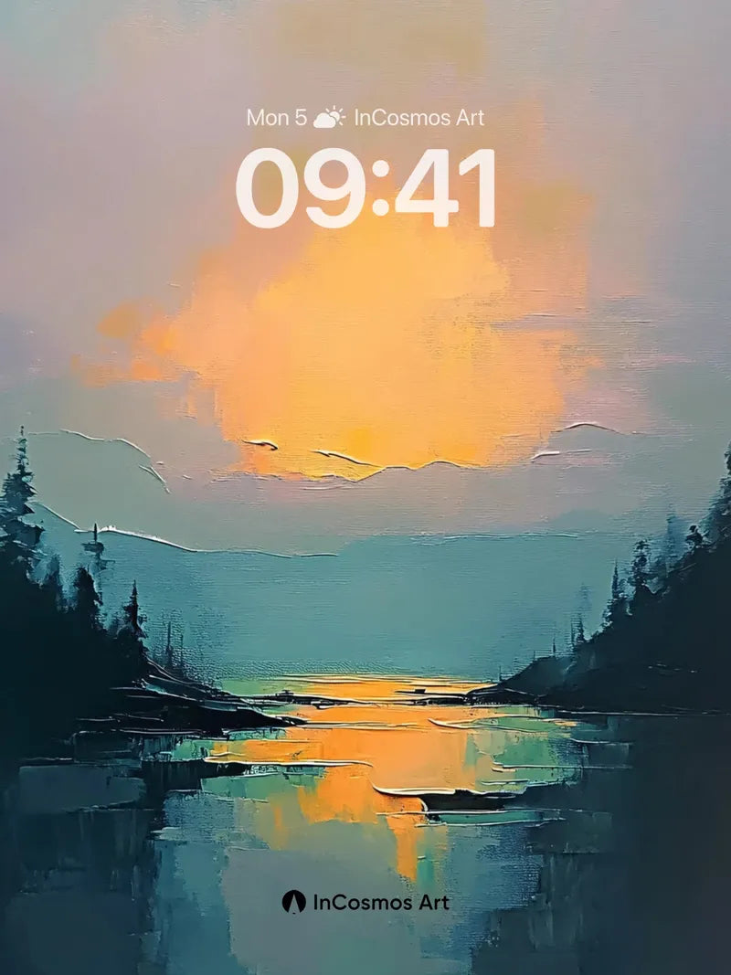 Serenity Lake Wallpaper with Golden Hush