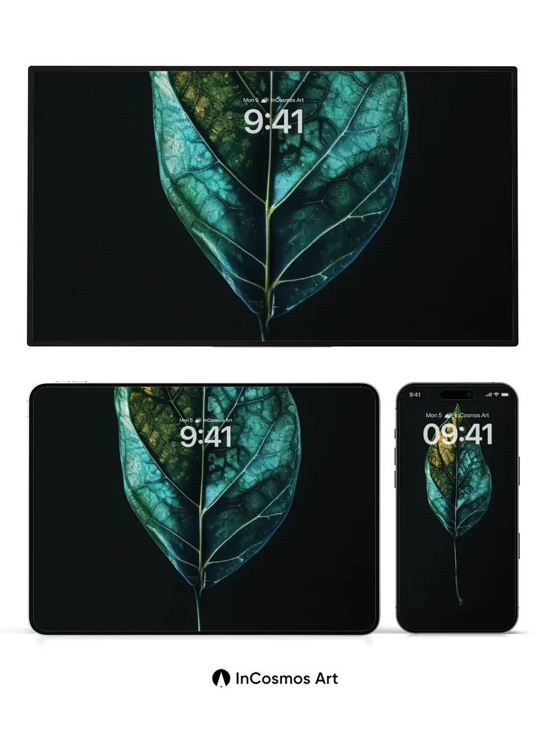 Velvet Vein Wallpaper with Bioluminescent Hues