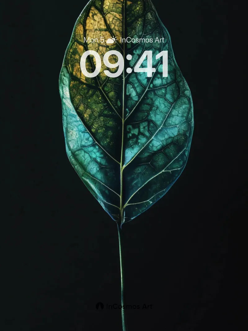 Velvet Vein Wallpaper with Bioluminescent Hues