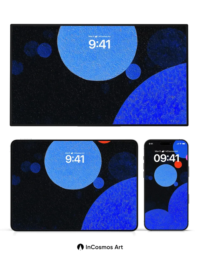 Cosmic Hush Wallpaper with Floating Orbs