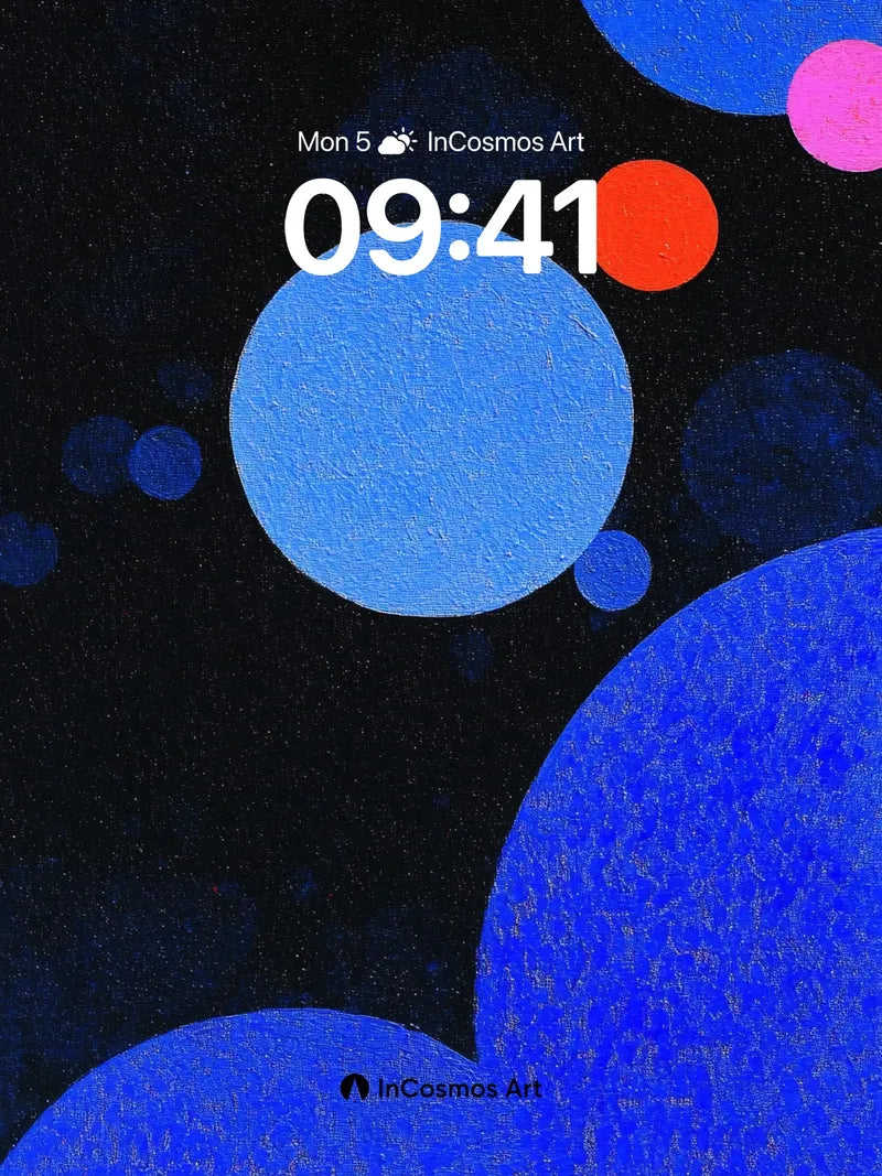 Cosmic Hush Wallpaper with Floating Orbs