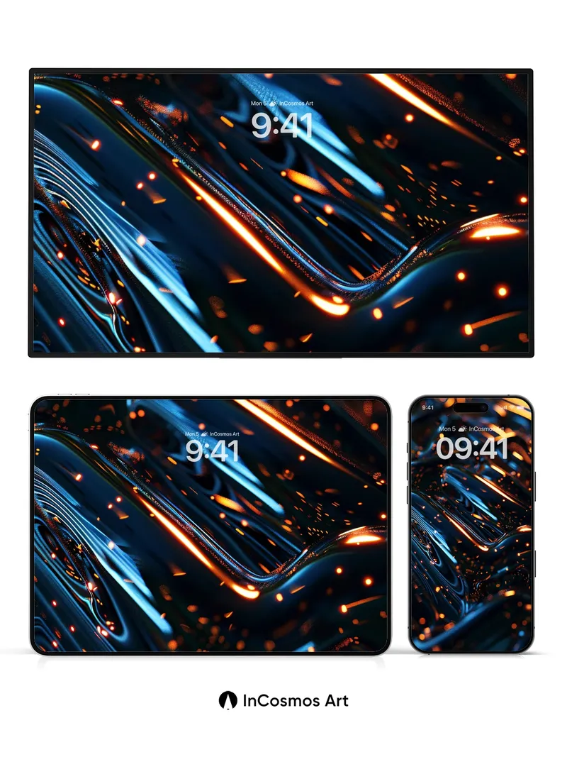 Luminous Current Wallpaper with Electric Veins