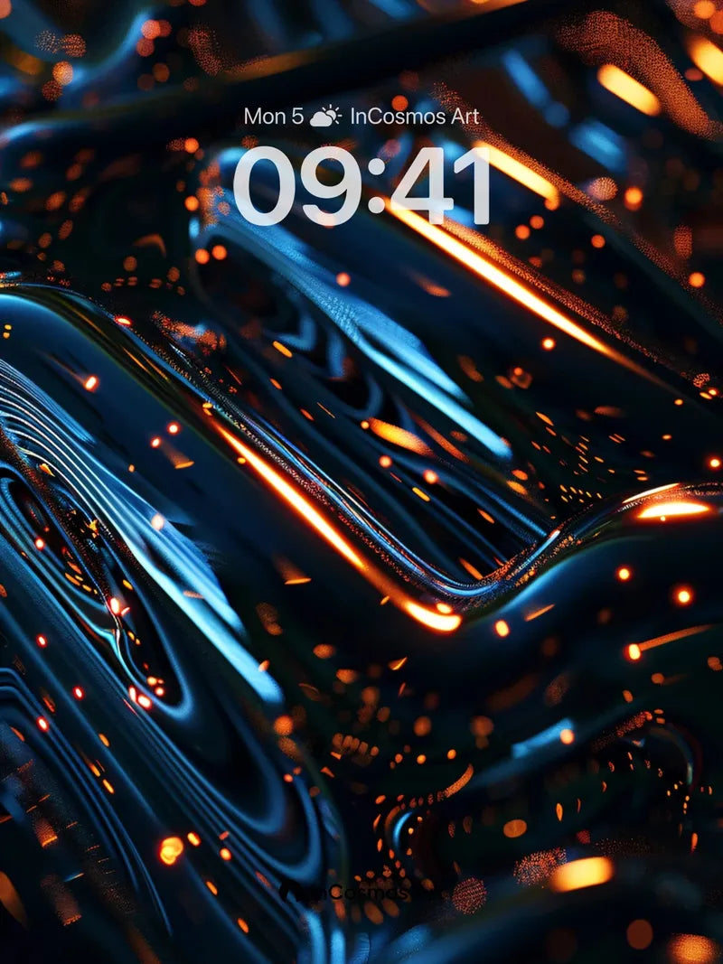 Luminous Current Wallpaper with Electric Veins